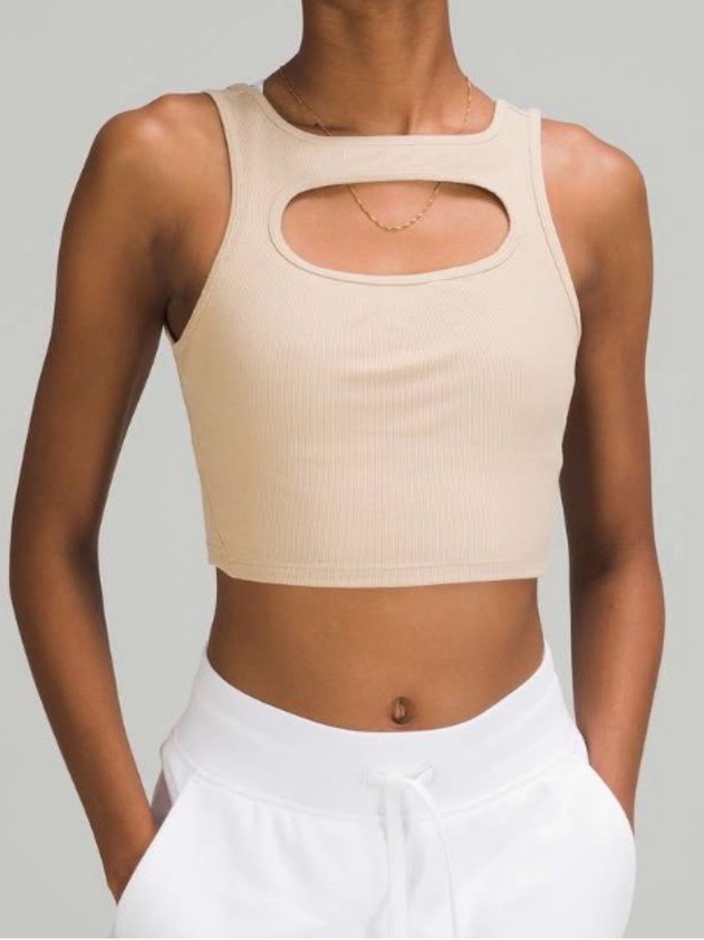 🆕 LULULEMON LA Front Cut-Out Crop Tank in Trench